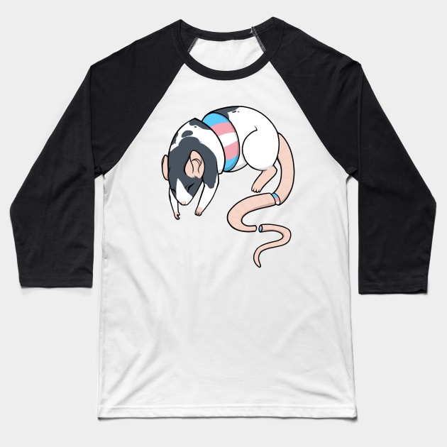 Transgender Pride Rat Baseball T-Shirt by saltuurn